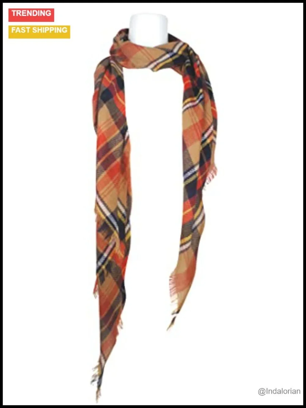 Cashmere-like Acrylic Triangle Scarf Shawl Wrap Lightweight & Warm